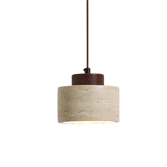 Pendant Light | Natural Stone Drum Design