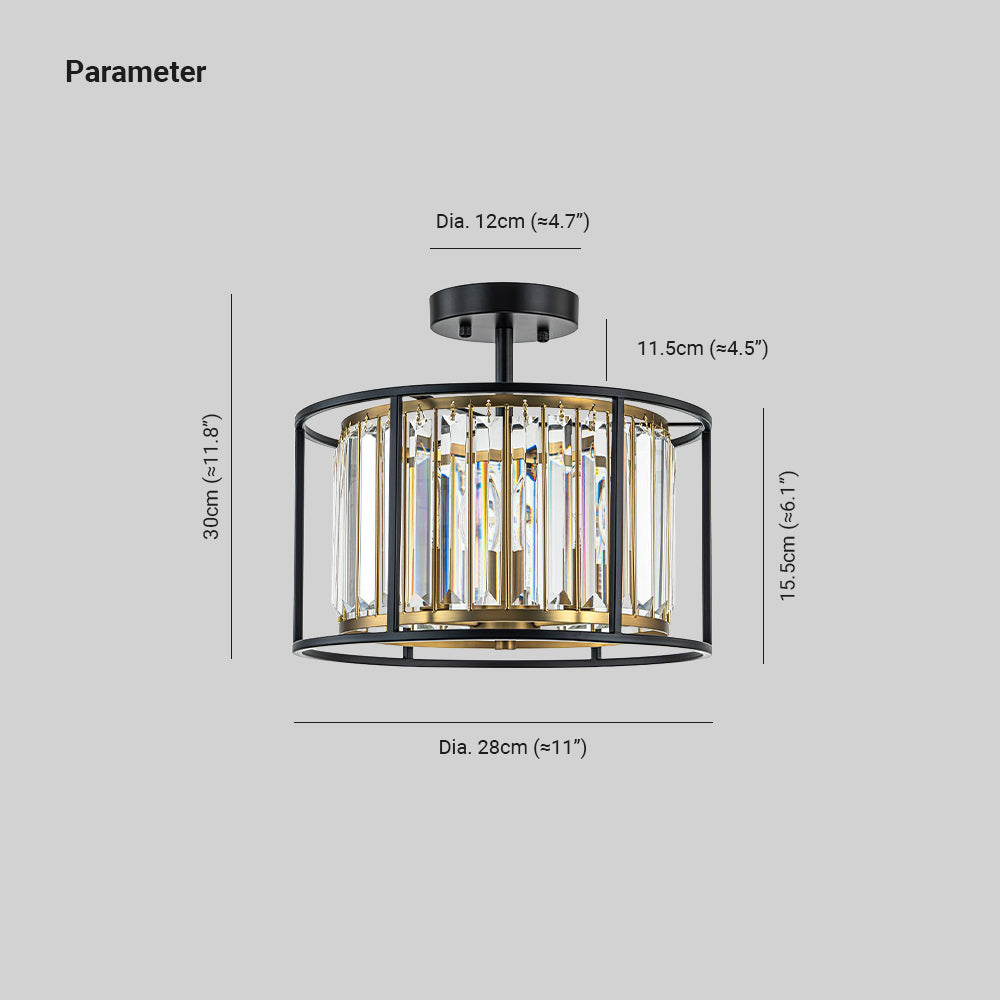 Ceiling Light | Vintage Crystal Hallway Lamp