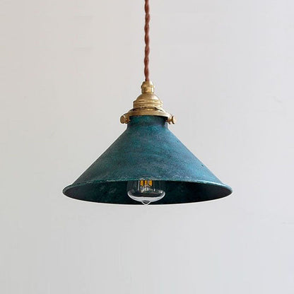 Pendant Light | Vintage Patina Cone Design