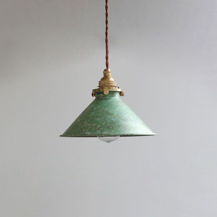 Pendant Light | Vintage Patina Cone Design