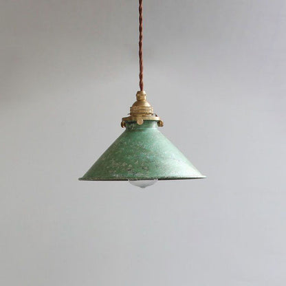Pendant Light | Vintage Patina Cone Design