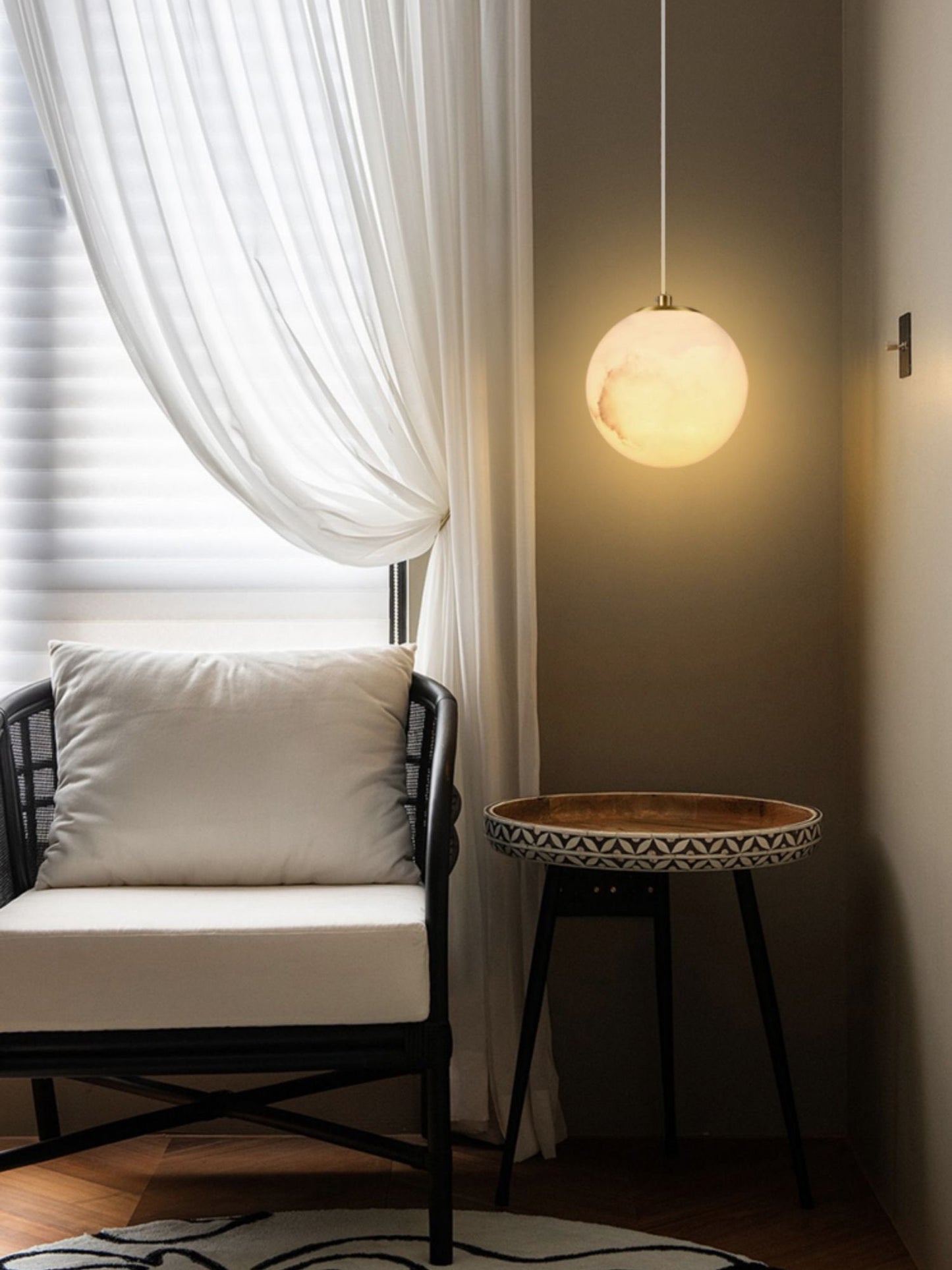 Pendant Light | Natural Stone Globe Design