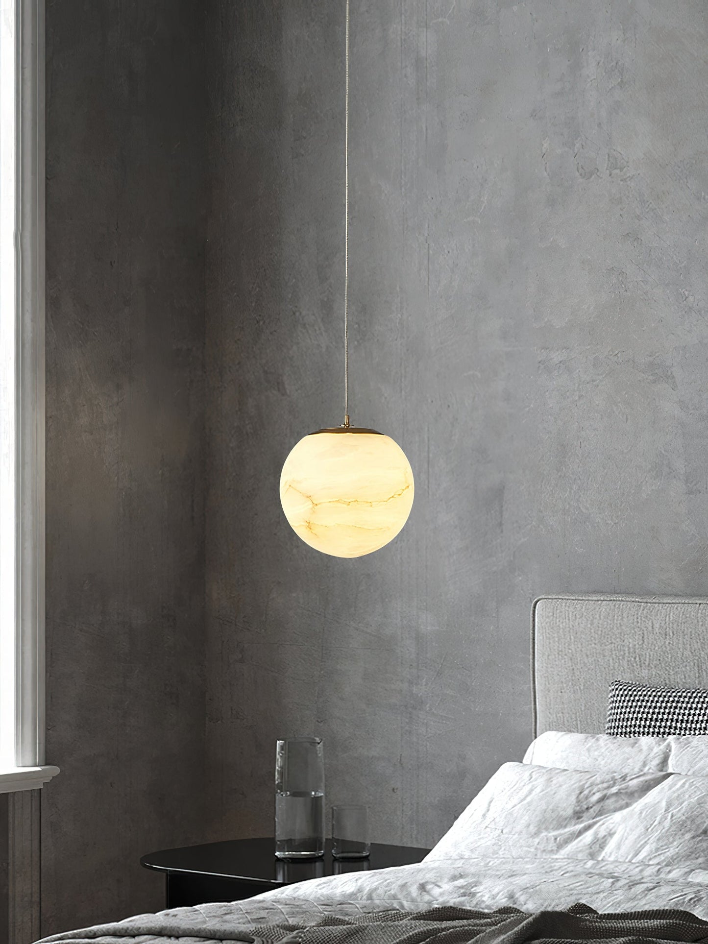Pendant Light | Natural Stone Globe Design