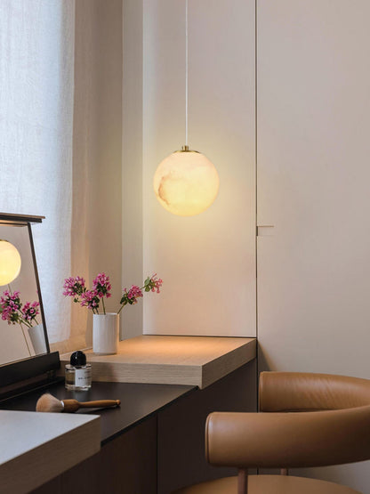 Pendant Light | Natural Stone Globe Design