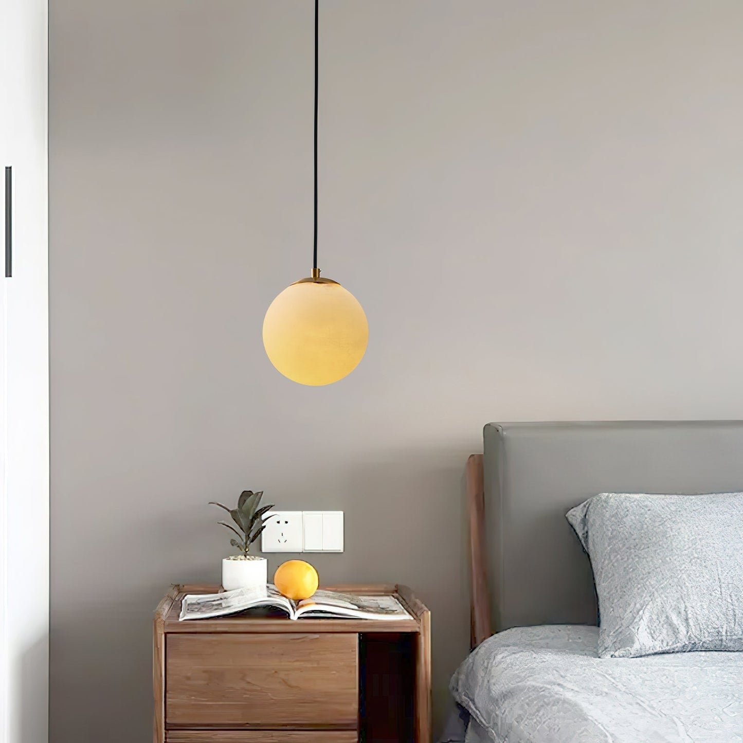 Pendant Light | Natural Stone Globe Design