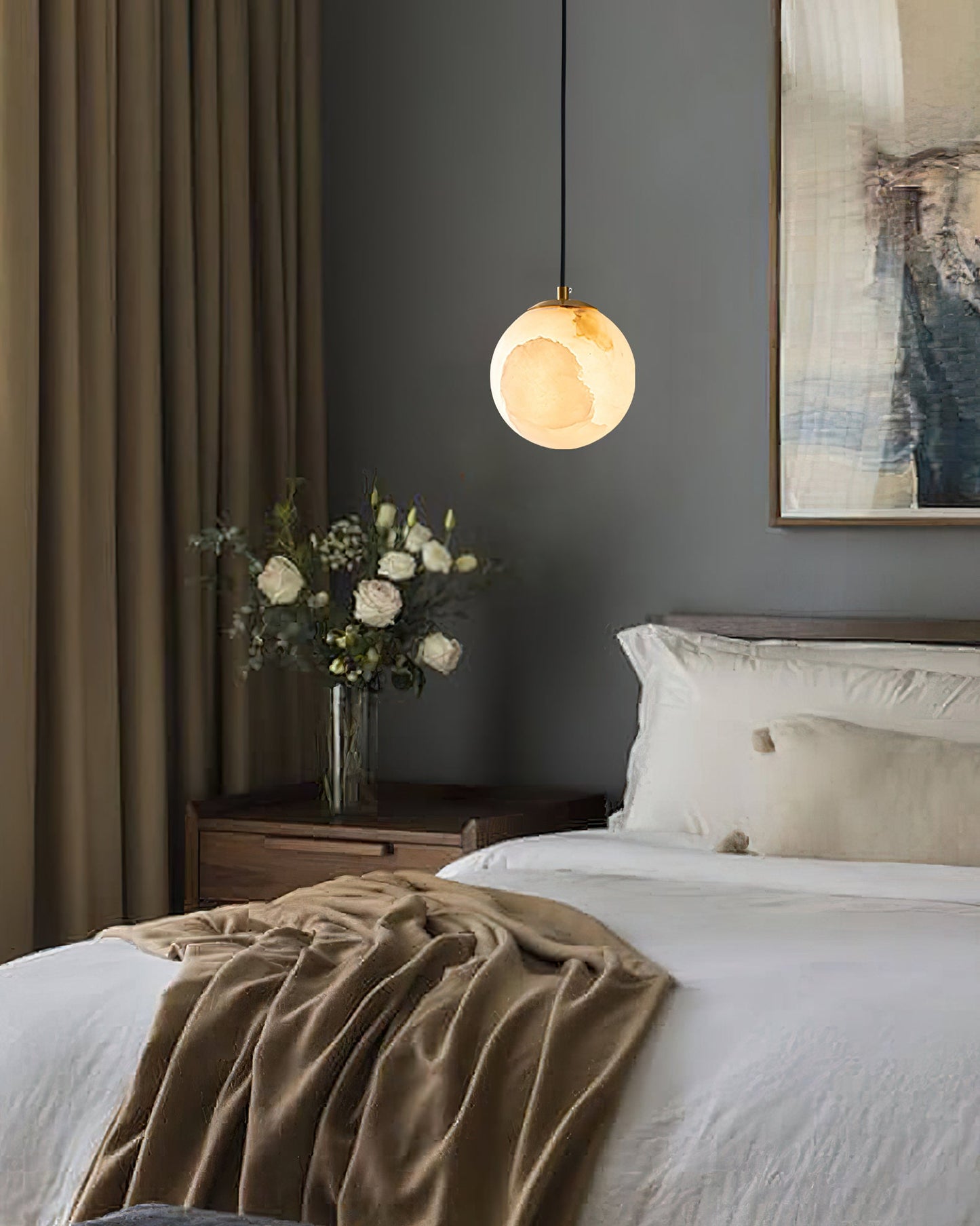 Pendant Light | Natural Stone Globe Design