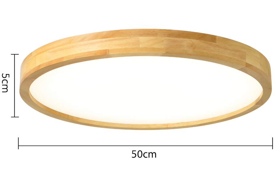 Ceiling Light | Round Wood Frame LED Design