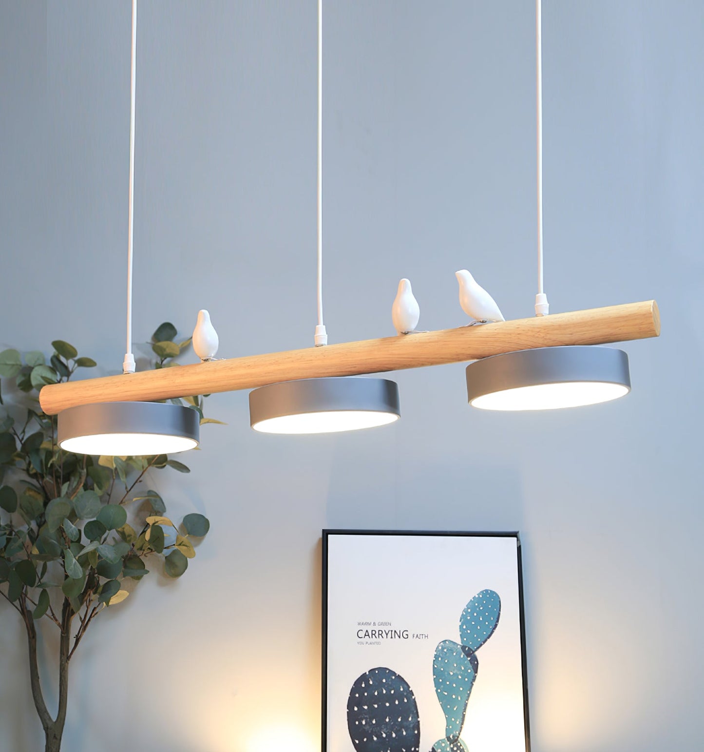 Pendant Light | Wood Beam Bird Design