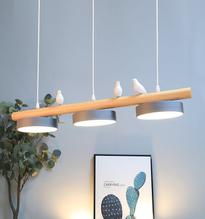 Pendant Light | Wood Beam Bird Design
