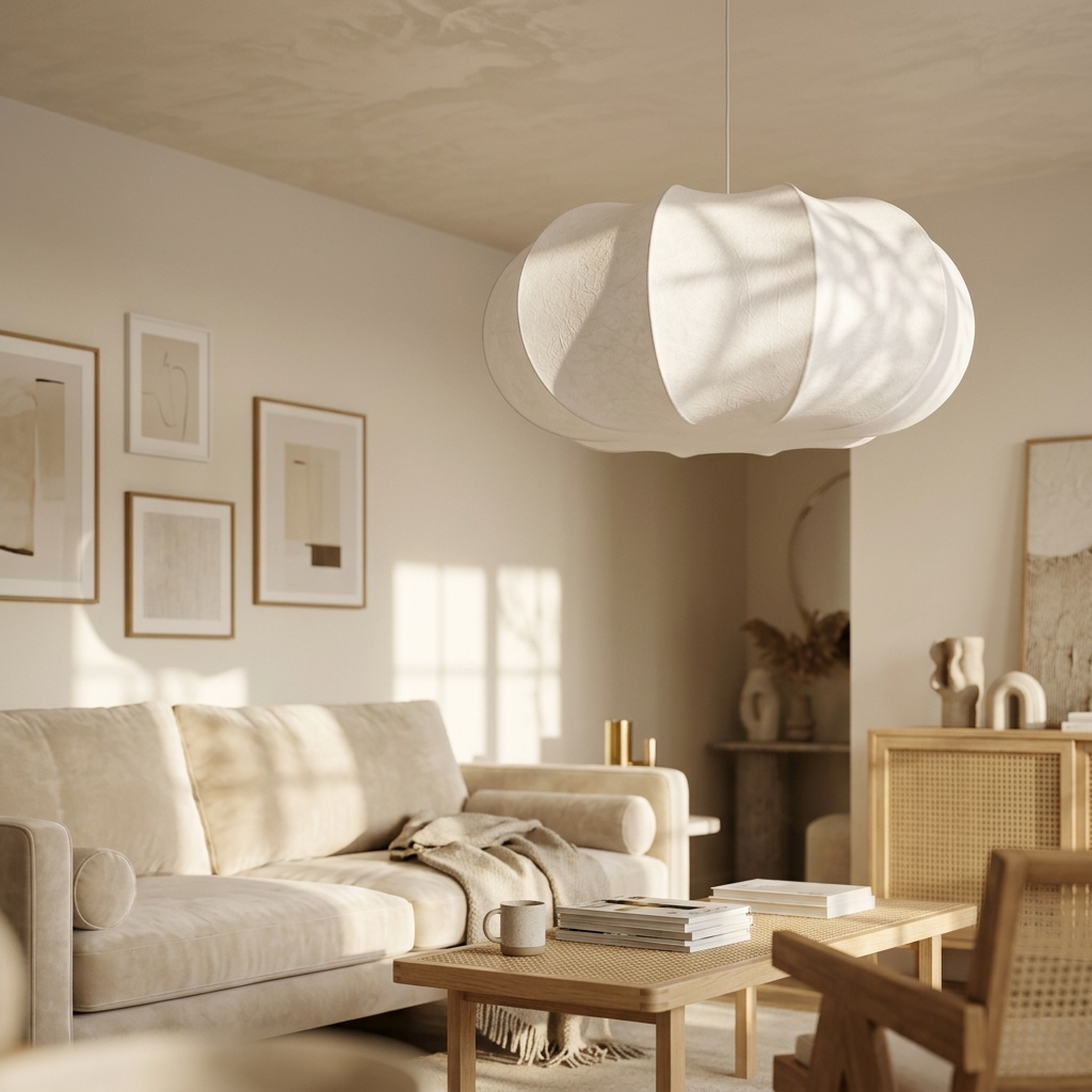 Pendant Light | Silk Wabi-Sabi Lantern Design