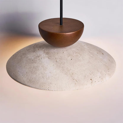 Pendant Light | Travertine Wood Dome Design