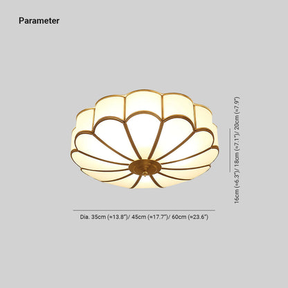 Ceiling Light | Frosted Glass Lotus Fixture