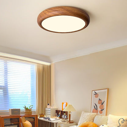 Ceiling Light | Round Wood Grain LED Design