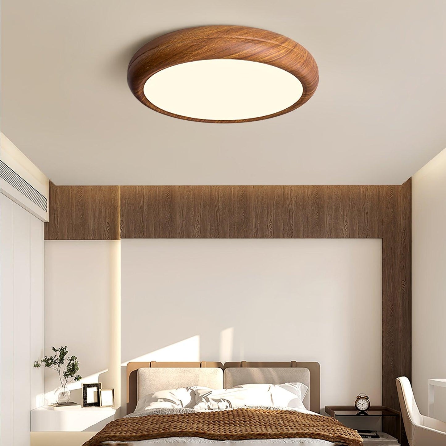 Ceiling Light | Round Wood Grain LED Design