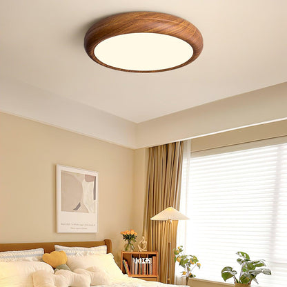 Ceiling Light | Round Wood Grain LED Design