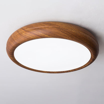 Ceiling Light | Round Wood Grain LED Design