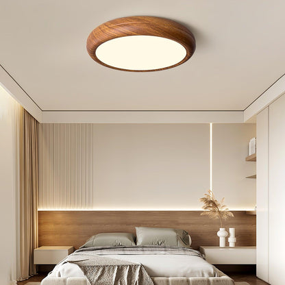 Ceiling Light | Round Wood Grain LED Design