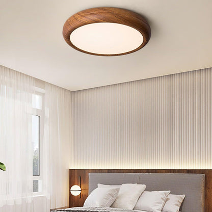 Ceiling Light | Round Wood Grain LED Design
