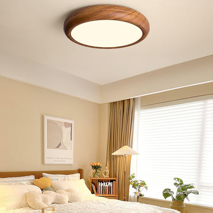 Ceiling Light | Round Wood Grain LED Design