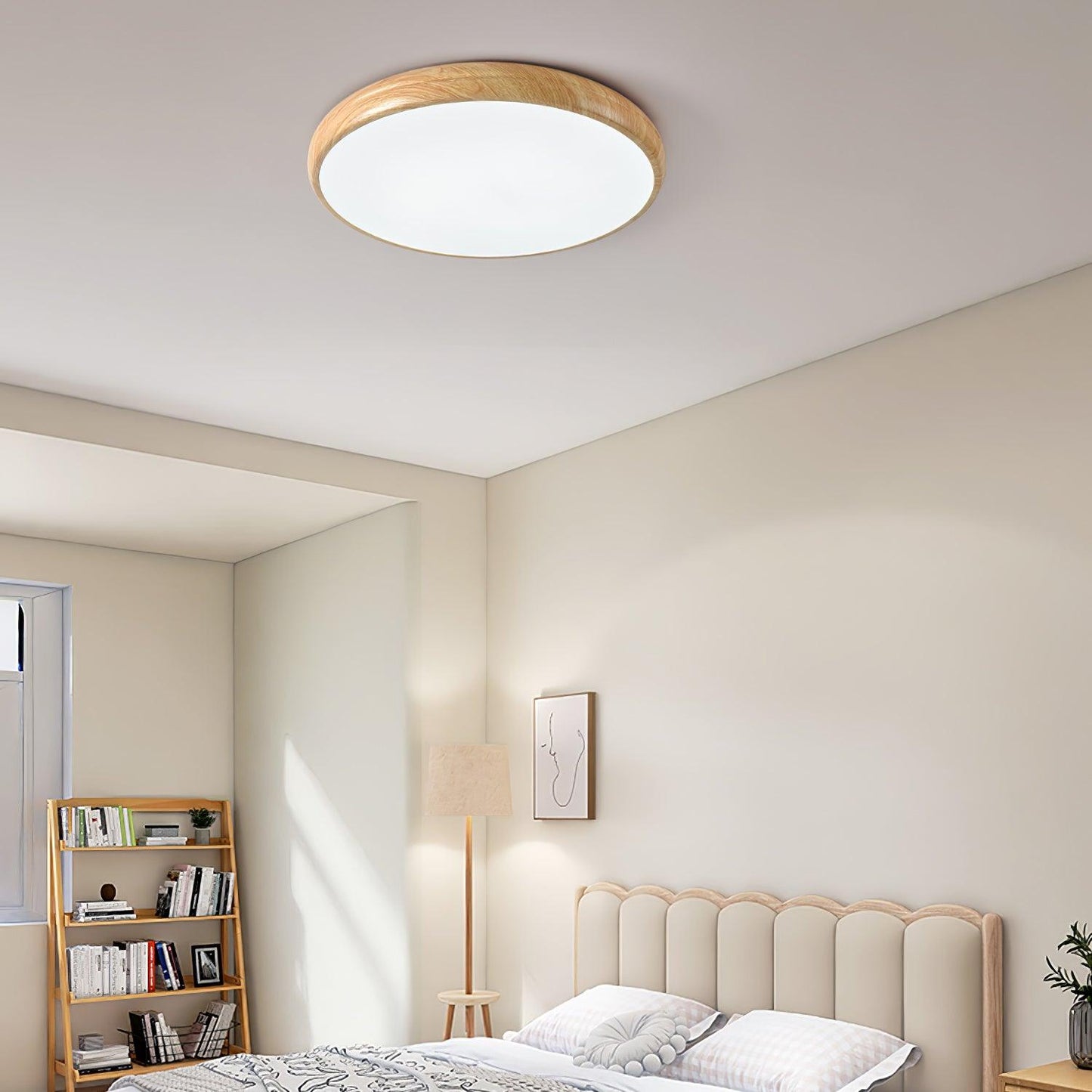 Ceiling Light | Round Wood Grain LED Design