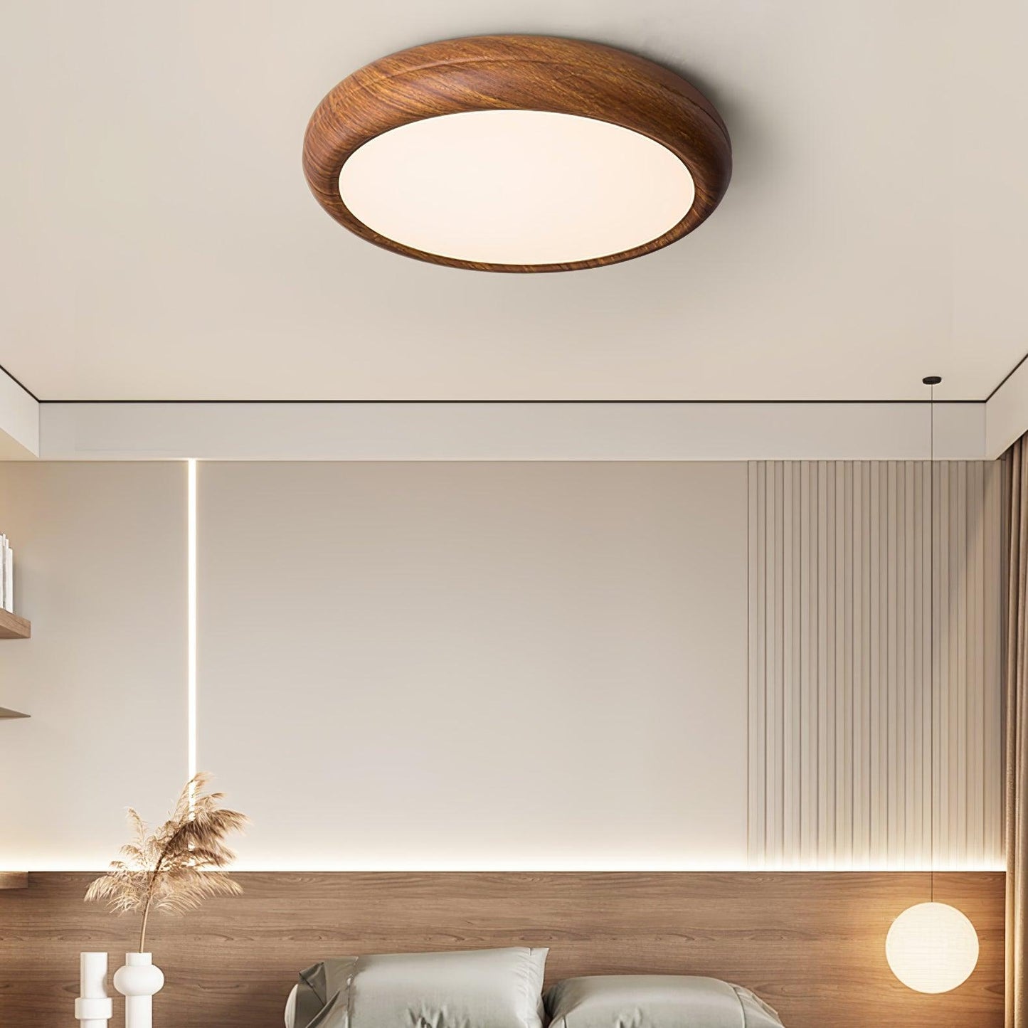 Ceiling Light | Round Wood Grain LED Design
