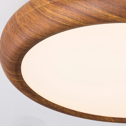 Ceiling Light | Round Wood Grain LED Design