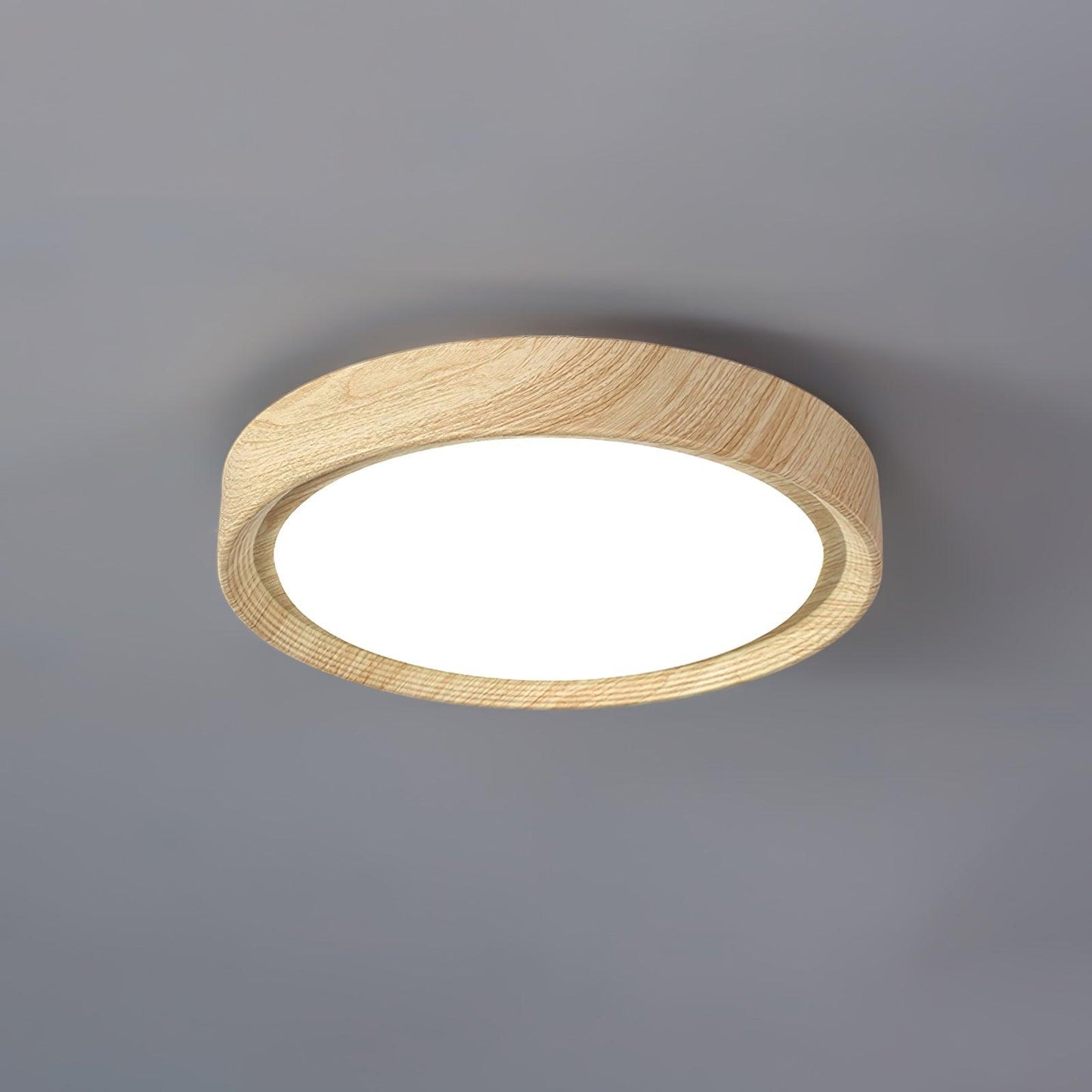 Ceiling Light | Round Wood Grain LED Design