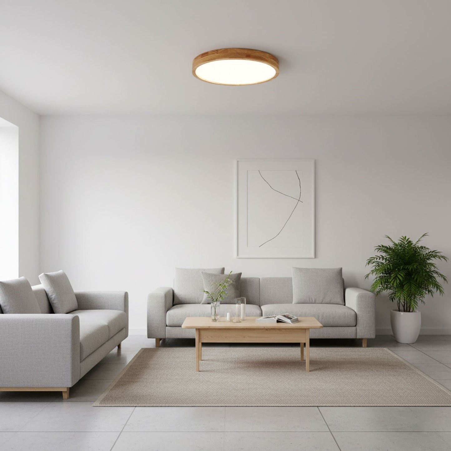 Ceiling Light | Bamboo Border Flush Mount Design