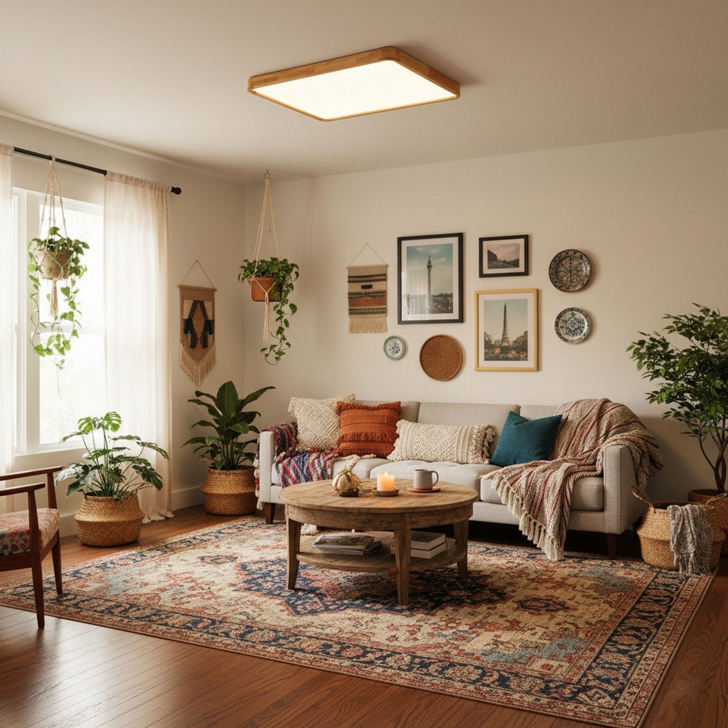 Ceiling Light | Bamboo Border Flush Mount Design