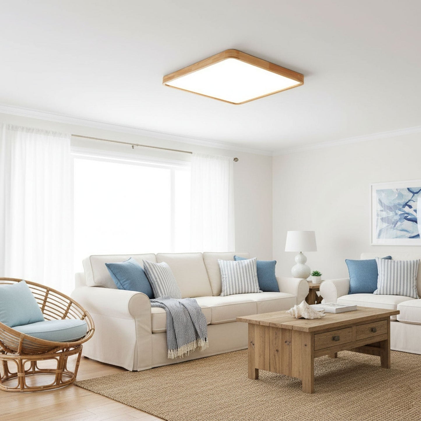 Ceiling Light | Bamboo Border Flush Mount Design