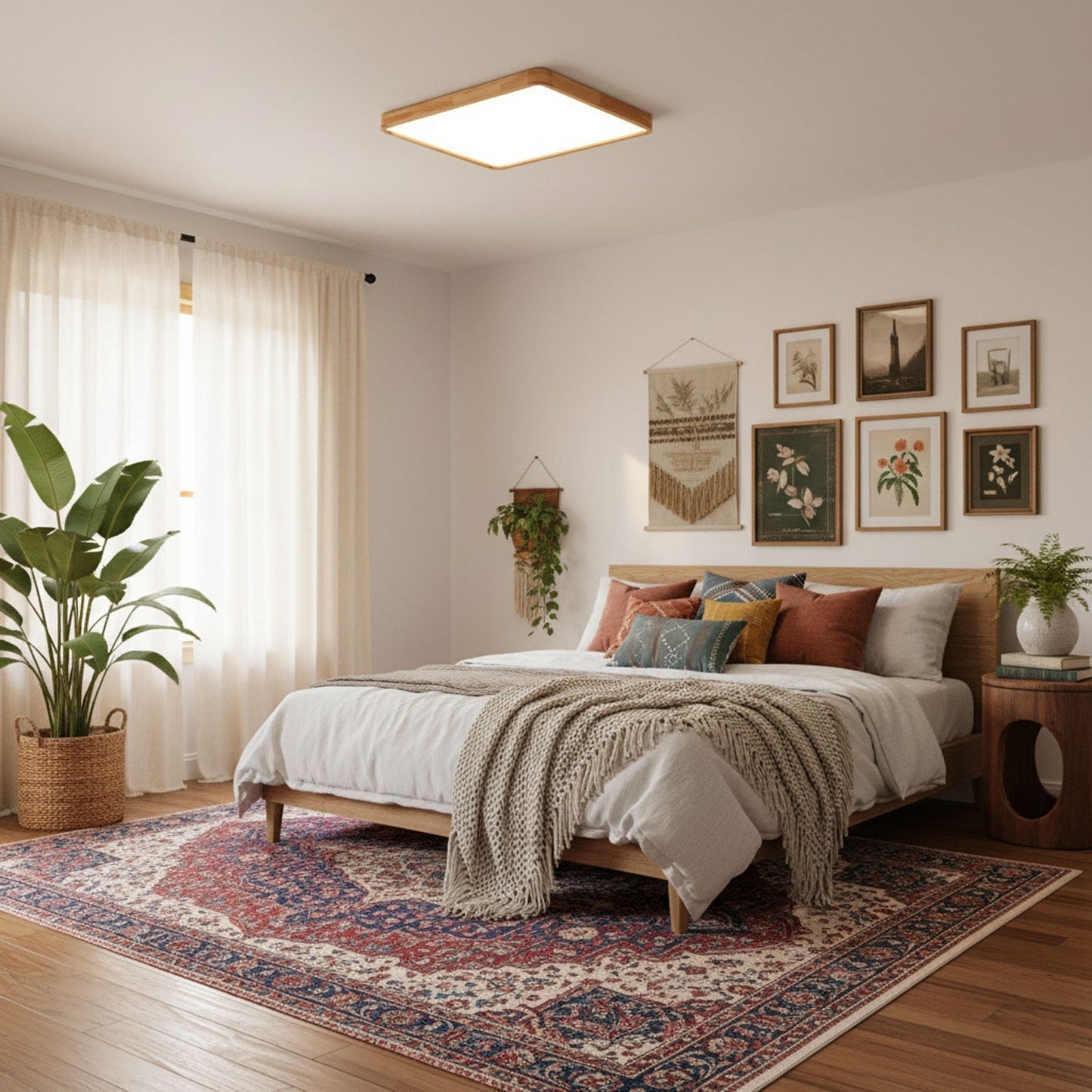 Ceiling Light | Bamboo Border Flush Mount Design