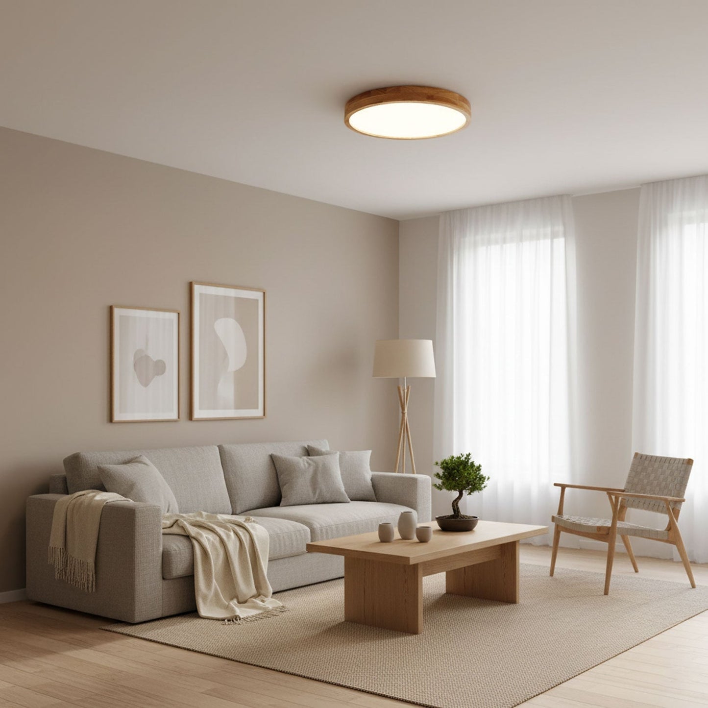 Ceiling Light | Bamboo Border Flush Mount Design