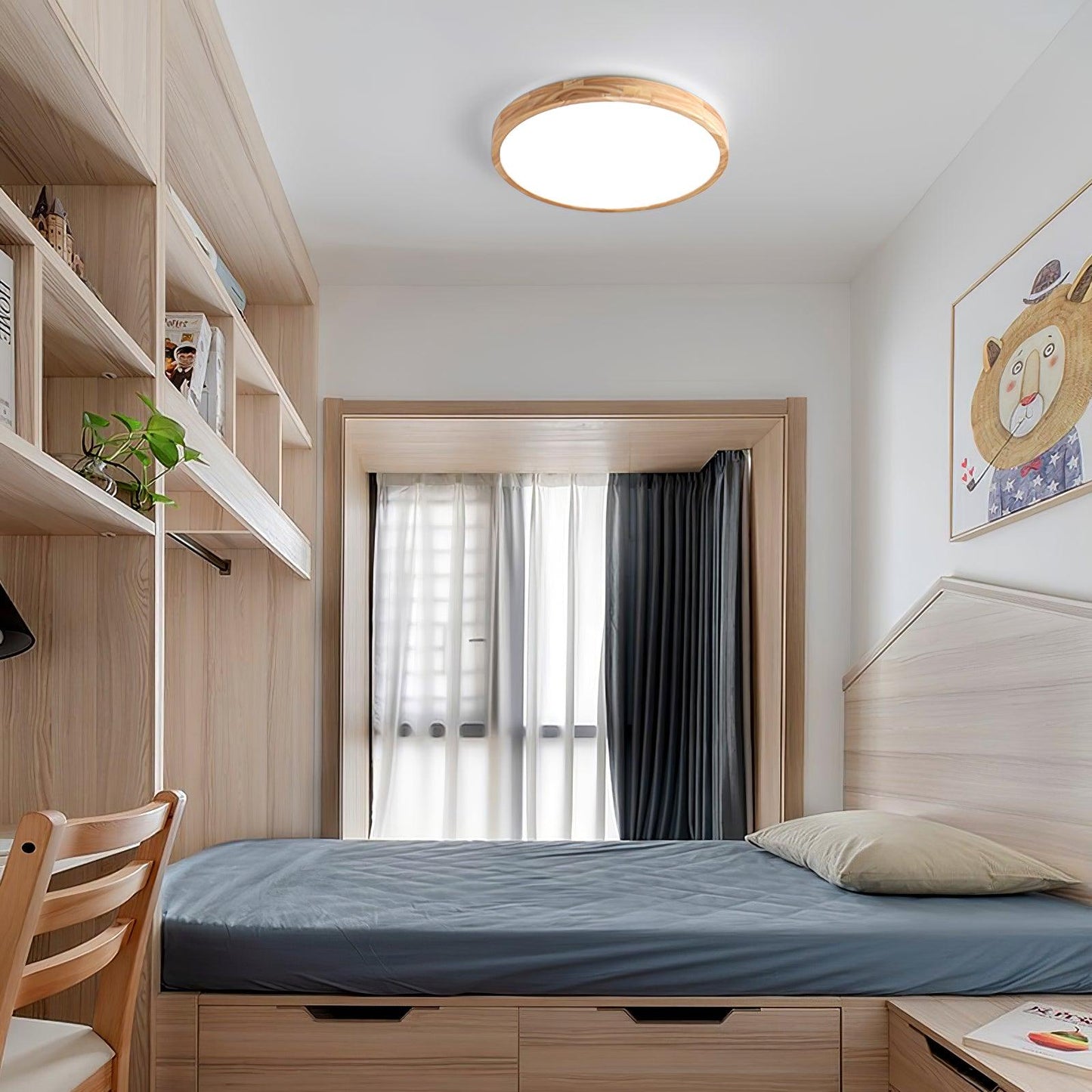Ceiling Light | Bamboo Border Flush Mount Design