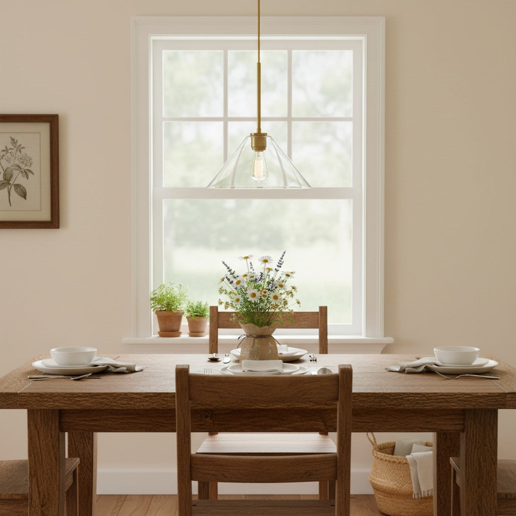 Pendant Light | Milk Glass Cone Design