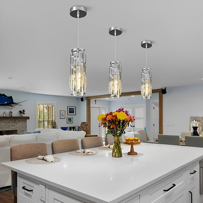Pendant Light | Crystal Cylinder Cluster Design