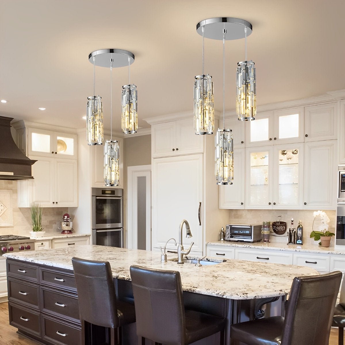 Pendant Light | Crystal Cylinder Cluster Design
