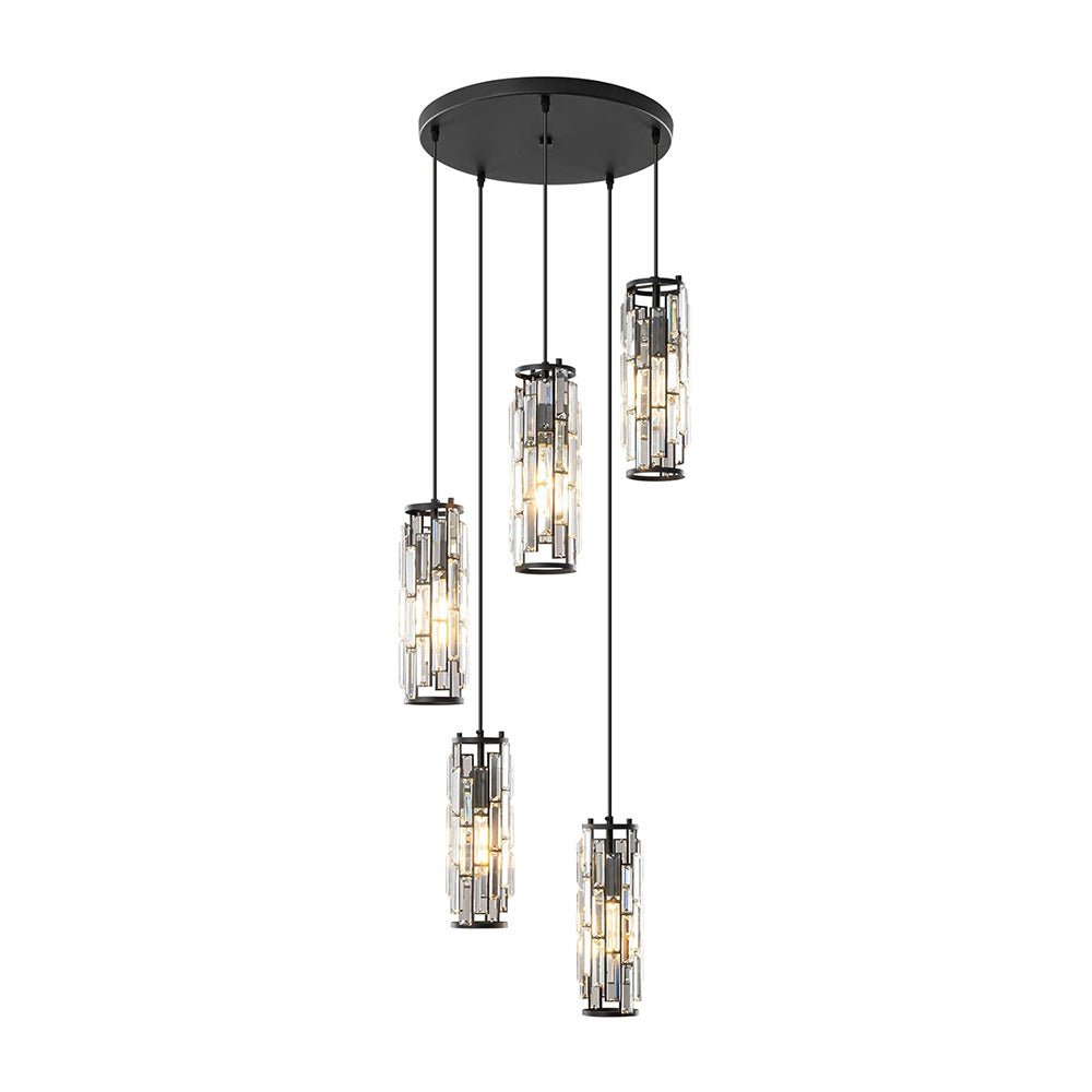Pendant Light | Crystal Cylinder Cluster Design