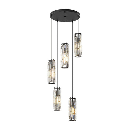 Pendant Light | Crystal Cylinder Cluster Design