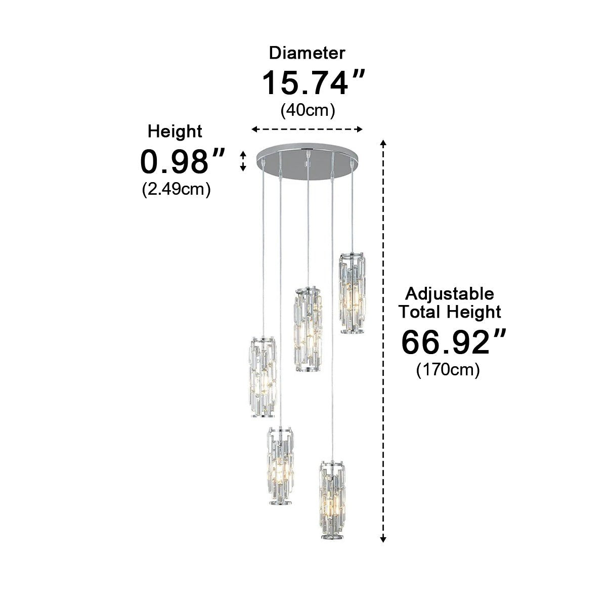 Pendant Light | Crystal Cylinder Cluster Design