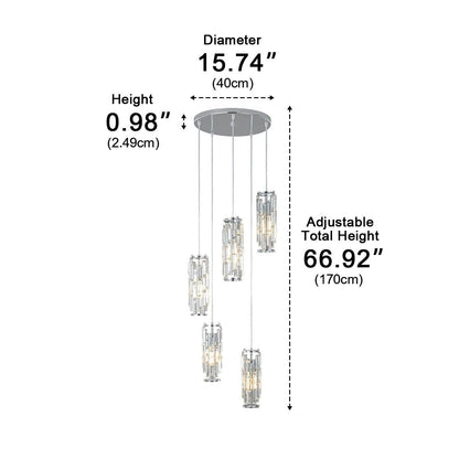 Pendant Light | Crystal Cylinder Cluster Design
