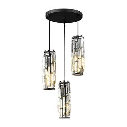 Pendant Light | Crystal Cylinder Cluster Design