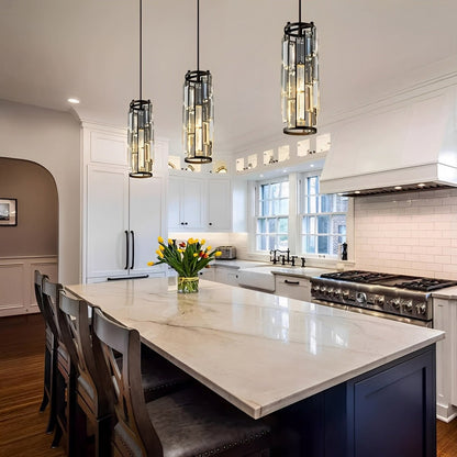 Pendant Light | Crystal Cylinder Cluster Design