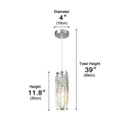 Pendant Light | Crystal Cylinder Cluster Design