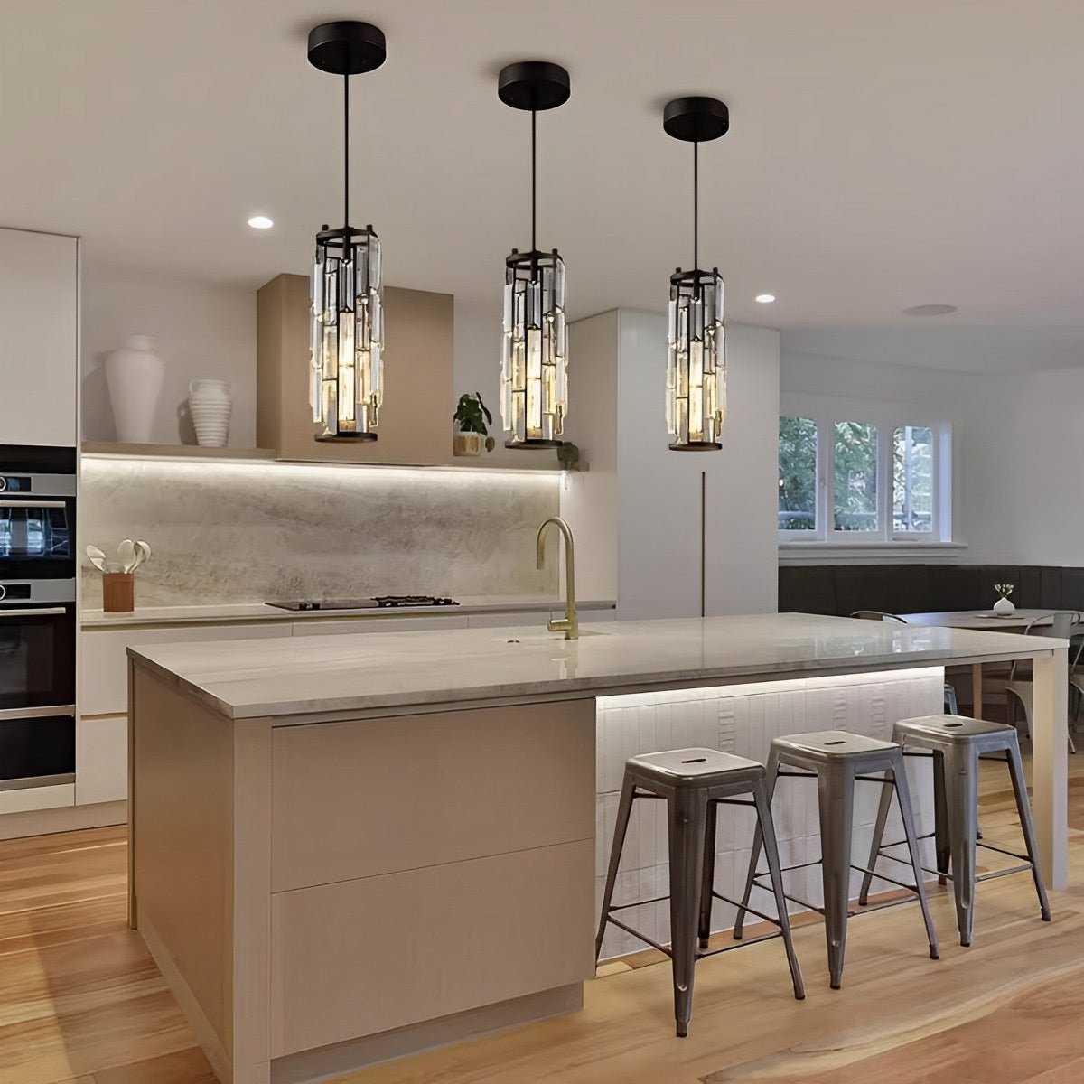Pendant Light | Crystal Cylinder Cluster Design