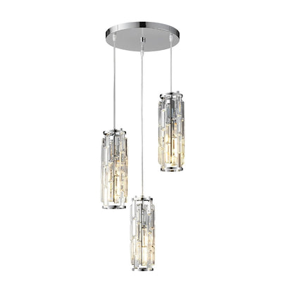 Pendant Light | Crystal Cylinder Cluster Design
