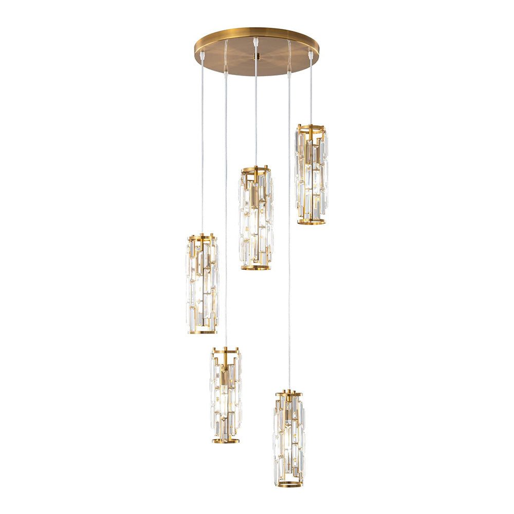 Pendant Light | Crystal Cylinder Cluster Design