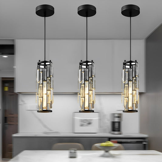 Pendant Light | Crystal Cylinder Cluster Design