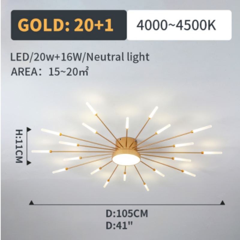 Ceiling Light | Sunburst Firework Design