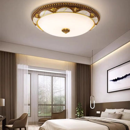 Ceiling Light | Antique Brass Dome Design