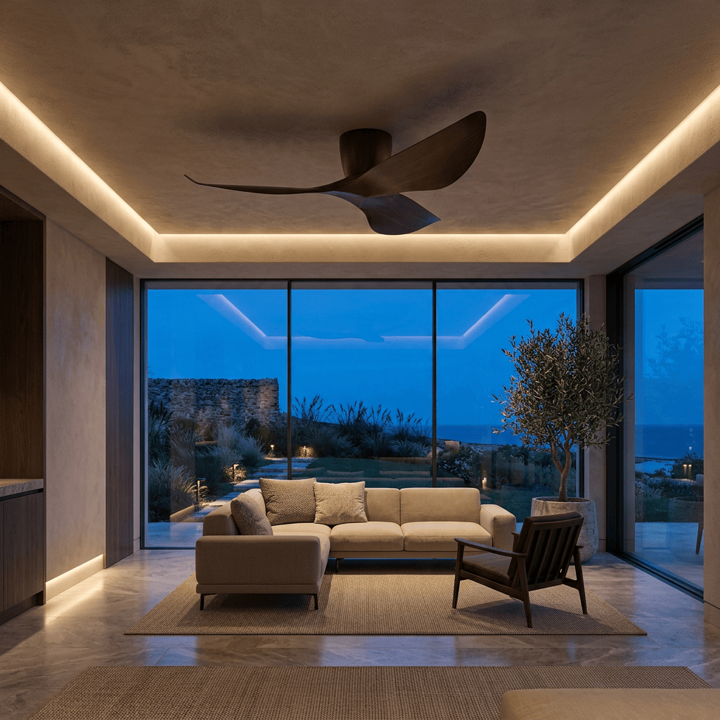 Elvora Ceiling Fan | Sculptural Wing Blade Design